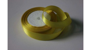 Атласная лента жёлтая, 25мм*23м