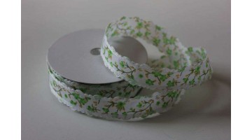 Декоративная лента Цветочки салатовые, 25мм*4,5м