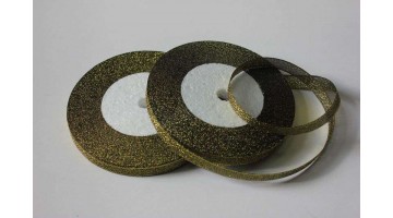 Парча чёрная с золотом, 10мм*23м