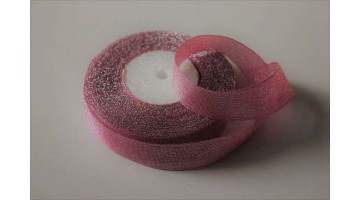 Парча розовая с серебром, 25мм*23м