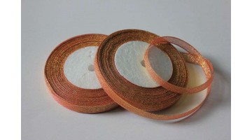 Парча розовая с золотом, 10мм*23м