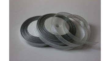 Парча серебро, 10мм*23м