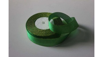 Парча зелёная с золотом, 25мм*23м