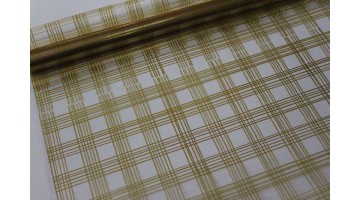 Плёнка с рисунком Клетка золото 70см х 8м, рулон