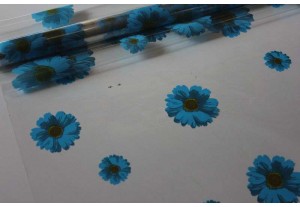Плёнка с рисунком Маргаритки синие 70см х 8м, рулон