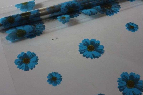 Плёнка с рисунком Маргаритки синие 70см х 8м, рулон