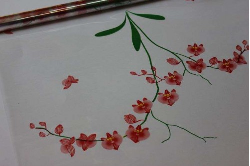 Плёнка с рисунком Орхидея красная 70см х 8м, рулон