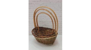 Корзина плетёная овальная лоза (мал) D-12/16см H-25см, шт
