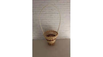 Корзина плетёная с ручкой D-13см H-11/40см, шт