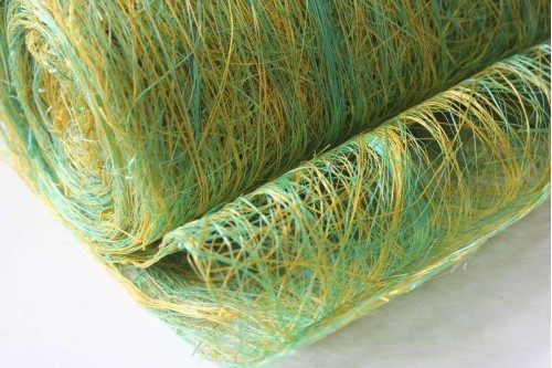 Сизалевое полотно тагаши жёлто-зелёное 50см, метр