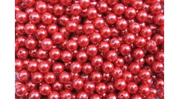 Бусины под жемчуг красные 10мм, (110 шт ), 50 г