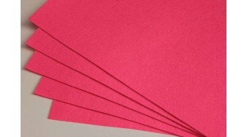 Фетр жёсткий ярко-розовый 1мм, 41*49см, лист