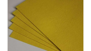 Фетр жёсткий жёлтый 1мм, 41*49см, лист