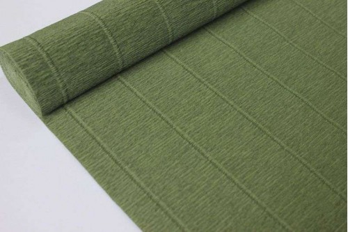 Гофрированная бумага 17А/8 оливковая-зелёная, рулон