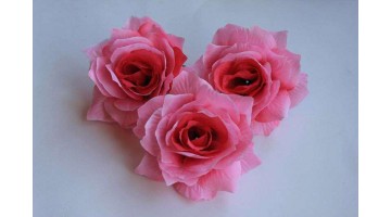 Головка Розы мелкой розовая D 7см, шт