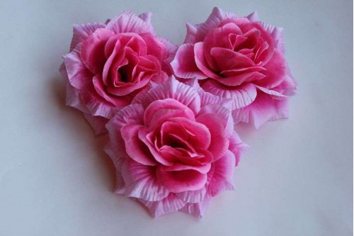 Головка Розы мелкой малиново-розовая D 7см, шт