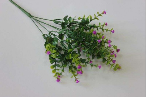 Искусственная зелень Брусничник цветущий сиреневый 25см, шт