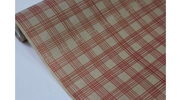 Крафт бумага Клетка красная 40гр/м2 70см, рулон