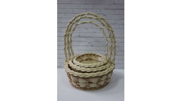 Корзина плетёная круглая с окантовкой (бол) D-20/8см H-30см, шт