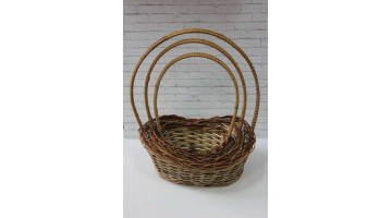 Корзина плетёная овальная лоза (ср) D-16/22см H-10/34см, шт