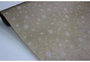 Крафт бумага Снежинки белая 40гр/м2 70см, рулон