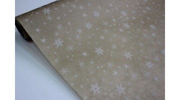 Крафт бумага Снежинки белая 40гр/м2 70см, рулон