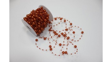 Бусины под жемчуг на леске оранж 20м, шт