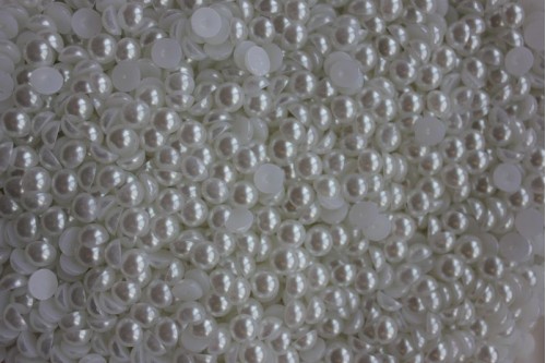 Полубусины под жемчуг белые 6мм, (990 шт), 50 г 