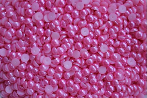 Полубусины под жемчуг розовые 6мм, (990 шт), 50 г 