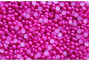 Полубусины под жемчуг ярко - розовые 8мм, (440 шт), 50 г 