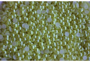 Полубусины под жемчуг жёлтые 6мм, (990 шт), 50 г 