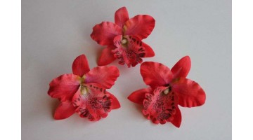 Головка Орхидеи красная D 7см, шт
