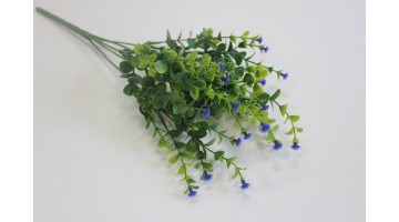 Искусственная зелень Брусничник цветущий синий 25см, шт