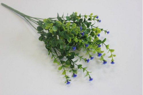 Искусственная зелень Брусничник цветущий синий 25см, шт