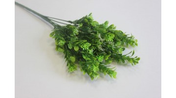 Искусственная зелень Самшит цветущий с белыми цветами 35см, шт