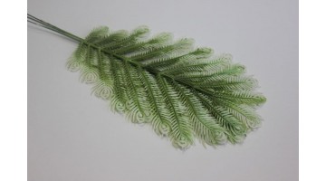 Искусственная зелень Ветка Павлиний глаз бело-зелёный 36см, шт