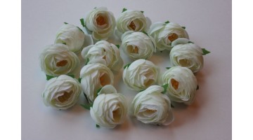 Искусственные цветы Бутон камелии кремовый ткань 35мм, шт