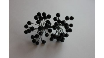 Ягоды глянцевые чёрные 12мм, связка 40 шт