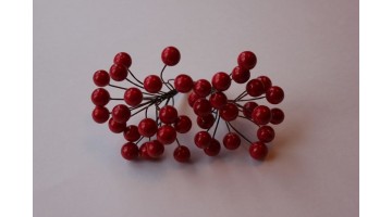 Ягоды глянцевые красные 12мм, связка 40 шт