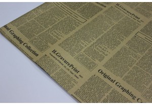 Крафт бумага двухсторонняя в листах Газета чёрная 74*52см, 10 листов