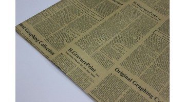 Крафт бумага двухсторонняя в листах Газета чёрная 74*52см, 10 листов