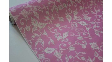 Крафт бумага Сказочная гжель розовая 40гр/м2 70см, рулон