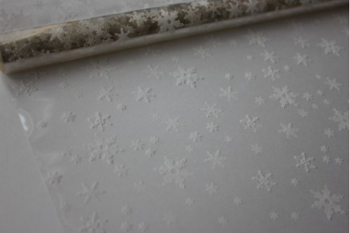 Плёнка с рисунком Снежинки белая 70см х 8м, рулон
