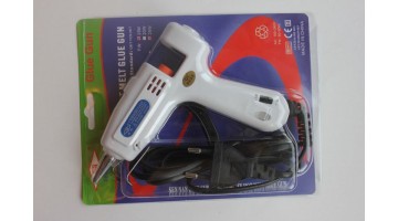 Клеевой термопистолет d 7мм белый с переключателем 20ватт, шт