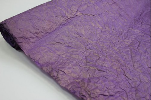 Жатая бумага эколюкс Астрид фиолетовая/золото 70см х 5м, рулон