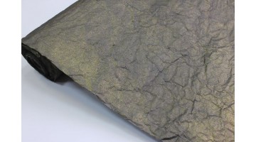 Жатая бумага эколюкс Астрид графитовая/золото 70см х 5м, рулон