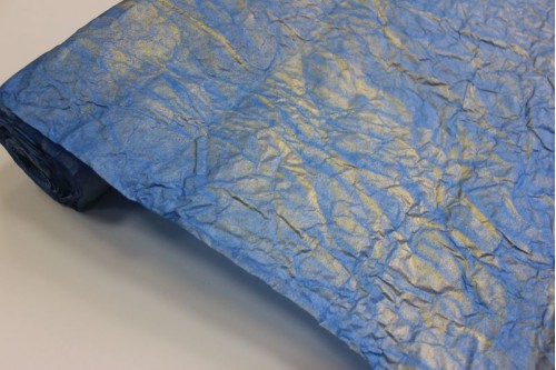 Жатая бумага эколюкс Астрид синяя/золото 70см х 5м, рулон