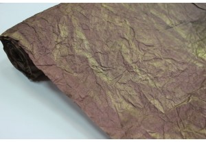 Жатая бумага эколюкс Астрид шоколадная/золото 70см х 5м, рулон
