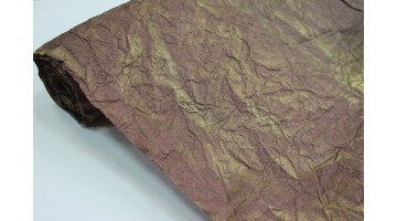 Жатая бумага эколюкс Астрид шоколадная/золото 70см х 5м, рулон