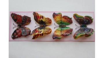 Бабочка двухслойная на липучке дизайн №2 8см, 4шт 	